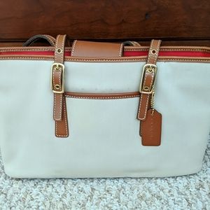 Vintage 2004 Coach Twill/Leather shoulder bag